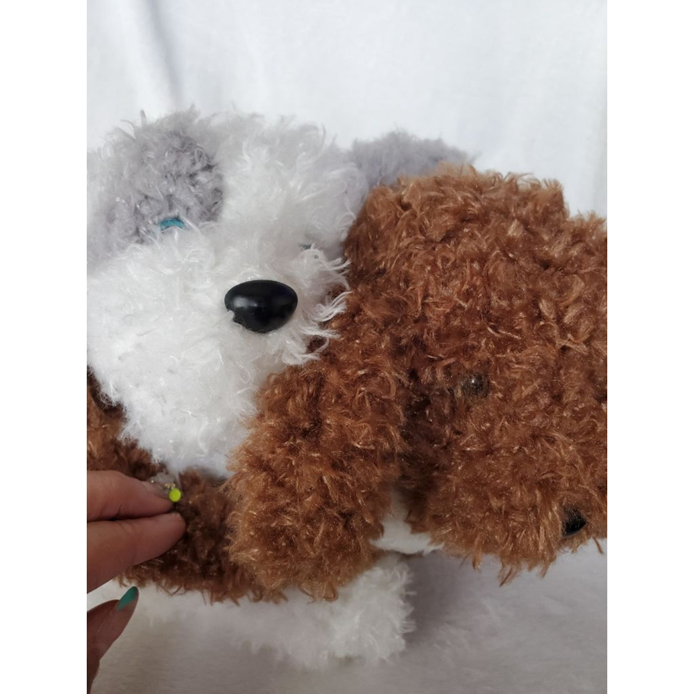 BFF puppies! Brown White Grey Plush Hugging Stuff Animals - Picture 3 of 12
